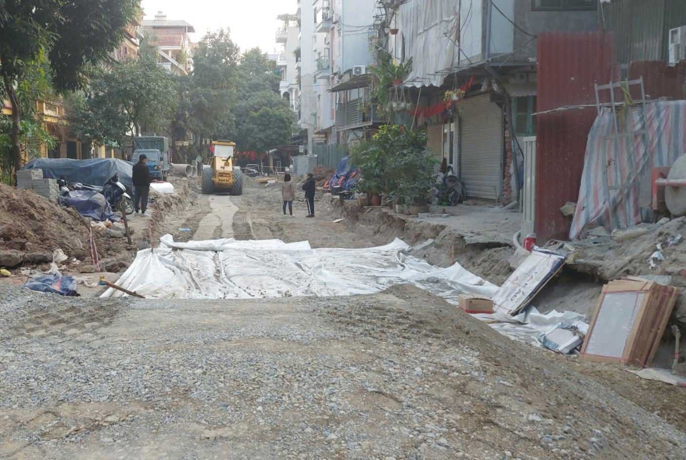 Du an hoan thien, khop noi ha tang ky thuat khu 7,2ha Vinh Phuc dang to chuc thi cong. Anh: UBND phuong Ngoc Ha 