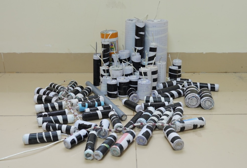 Số lượng pháo nổ được công an phát hiện, thu giữ. Ảnh: Công an Quảng Trị