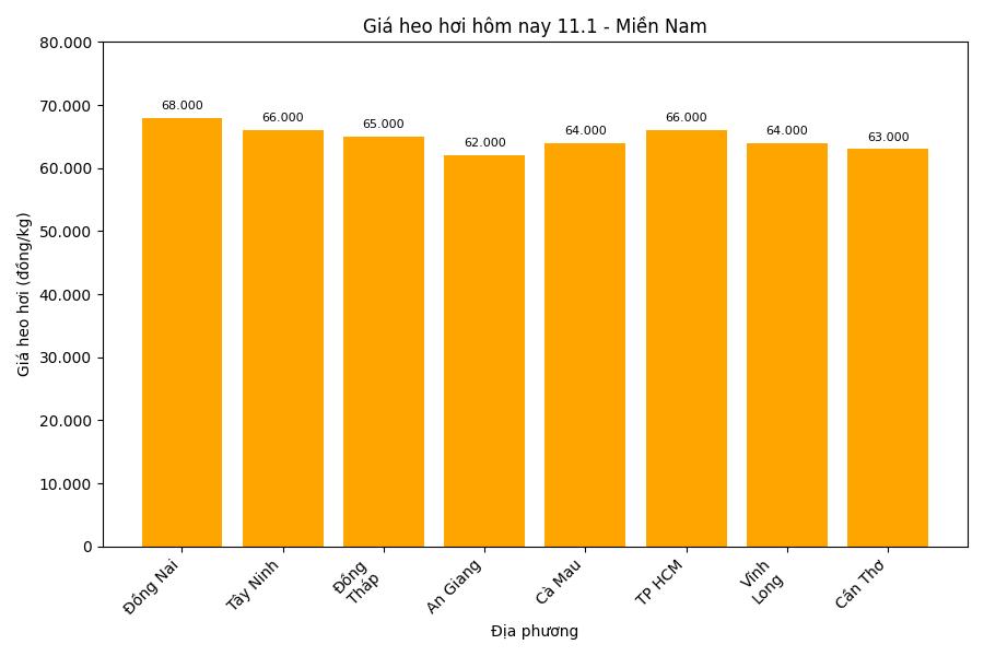 Gia heo hoi hom nay 12.1 tai mien Trung. Do hoa: Thuy Linh.