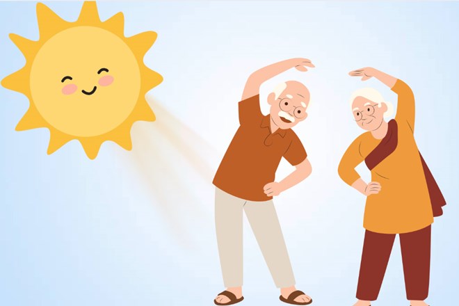 The best time of day to absorb vitamin D from winter sunlight. Graphics: Thien Nhan