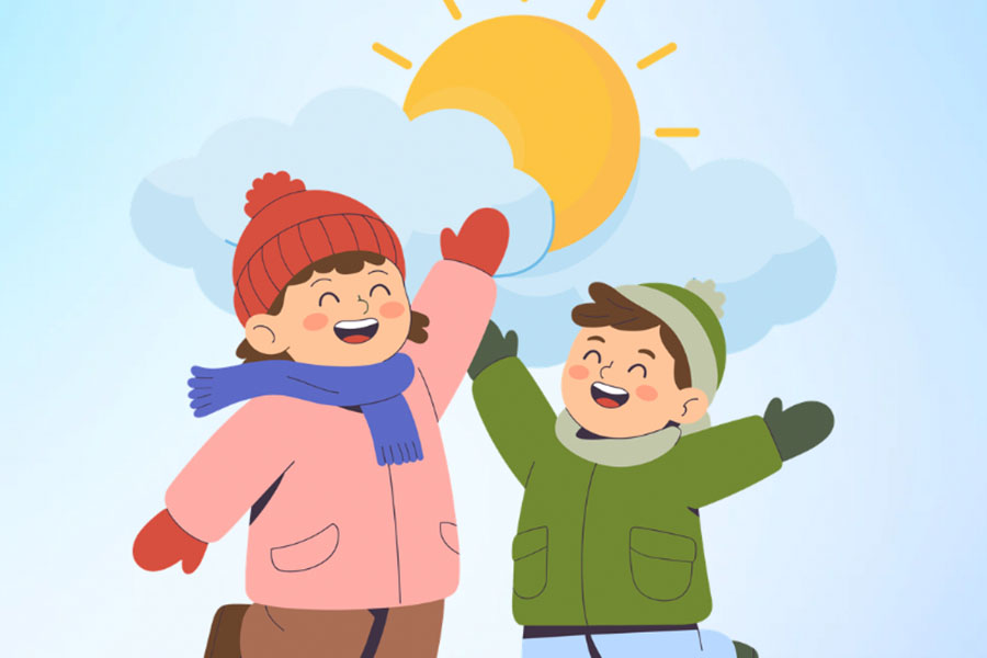 Anh nang mat troi van co the giup co the tao vitamin D vao mua dong, nhung can tiep xuc dung thoi diem va du thoi gian. Do hoa: Thien Nhan