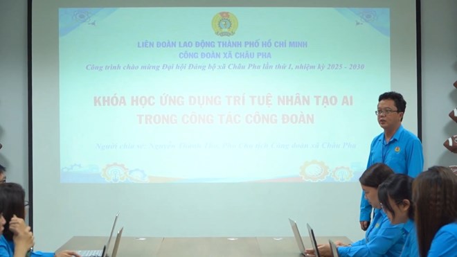 Cong doan xa Chau Pha tich cuc trien khai chuyen doi so, ung dung tri tue nhan tao trong cong tac Cong doan. Anh: CDCP