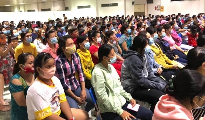 Pou Chen Vietnam Co., Ltd. Tet bonus in 2026 highest 2.2 months' salary. Photo: HAC