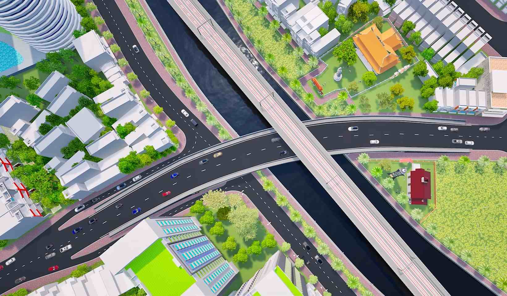 Phoi canh rach Van Thanh qua cau Phu An xay moi.