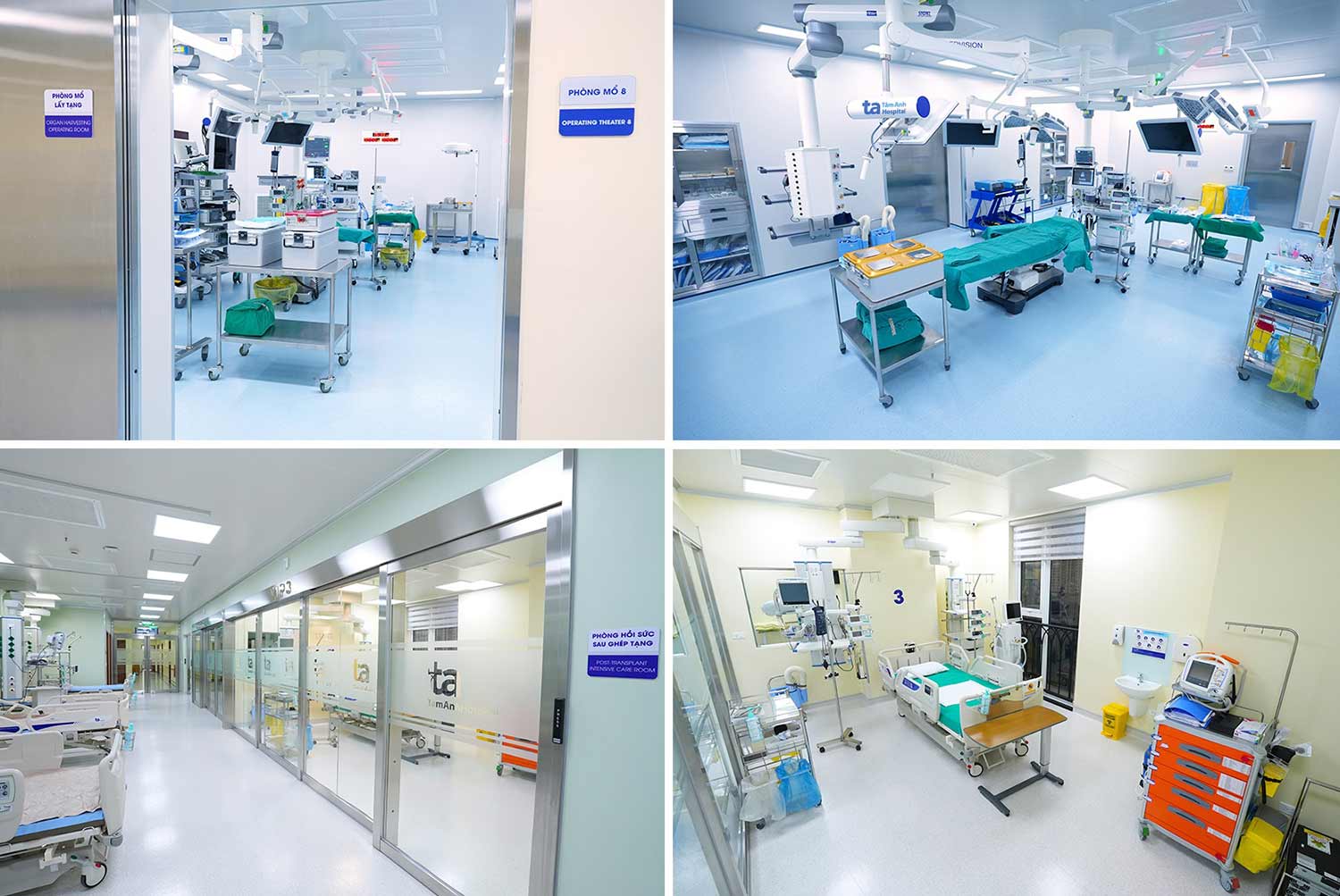 Phong mo va khu hoi suc sau mo tai BVDK Tam Anh duoc dau tu dong bo, bao dam tieu chuan vo khuan va hoi suc cho cac ky thuat phau thuat chuyen sau, trong do co ghep tang. Anh: BVDK Tam Anh