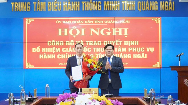 Bổ nhiệm Giám đốc Trung tâm Phục vụ hành chính công tỉnh Quảng Ngãi