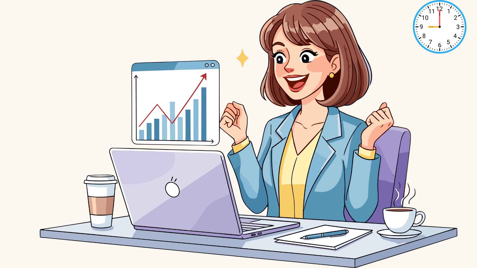 Successful women often do this before 9 am. Graphic photo: Hoang Loc.