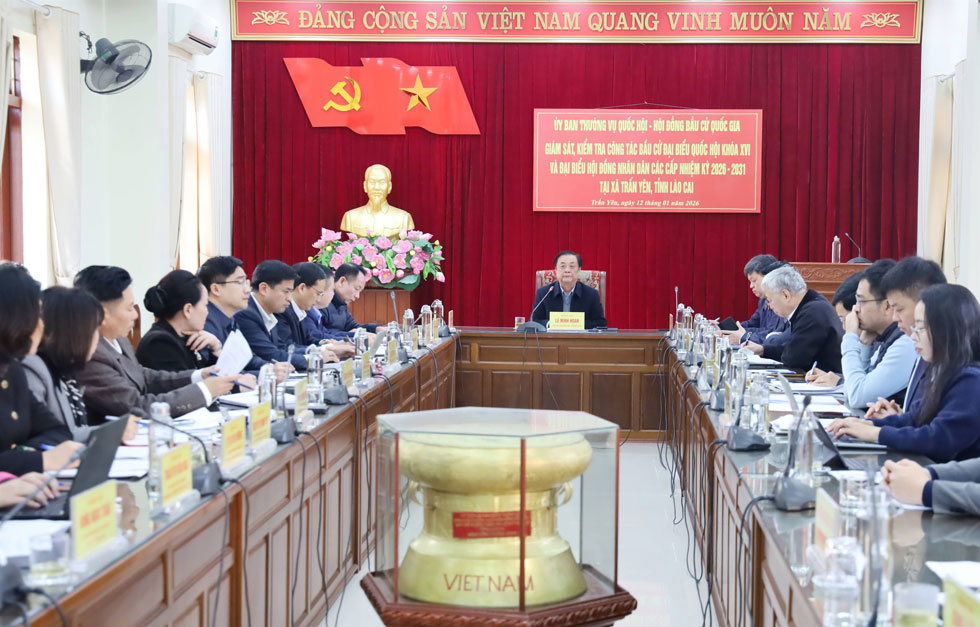 Overview of the working session of the Supervision and Inspection Team. Photo: Nguyen Hien