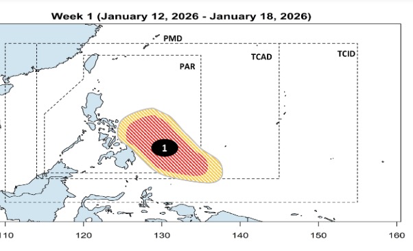 A new low pressure area potentially becoming a storm may form in eastern Mindanao, Philippines. Photo: PAGASA