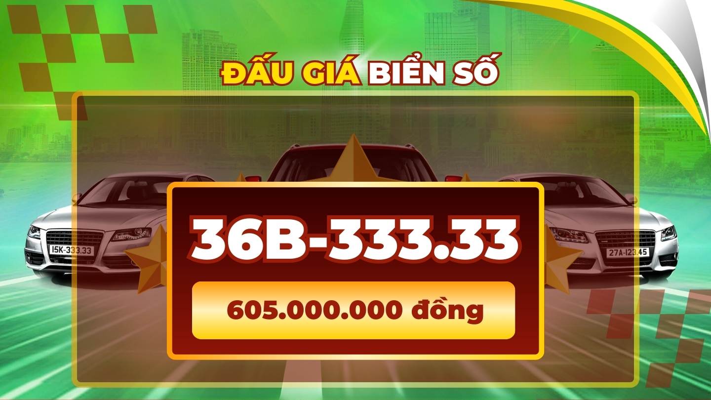 License plate 36B-333.33 has the highest price in the auction session on January 12