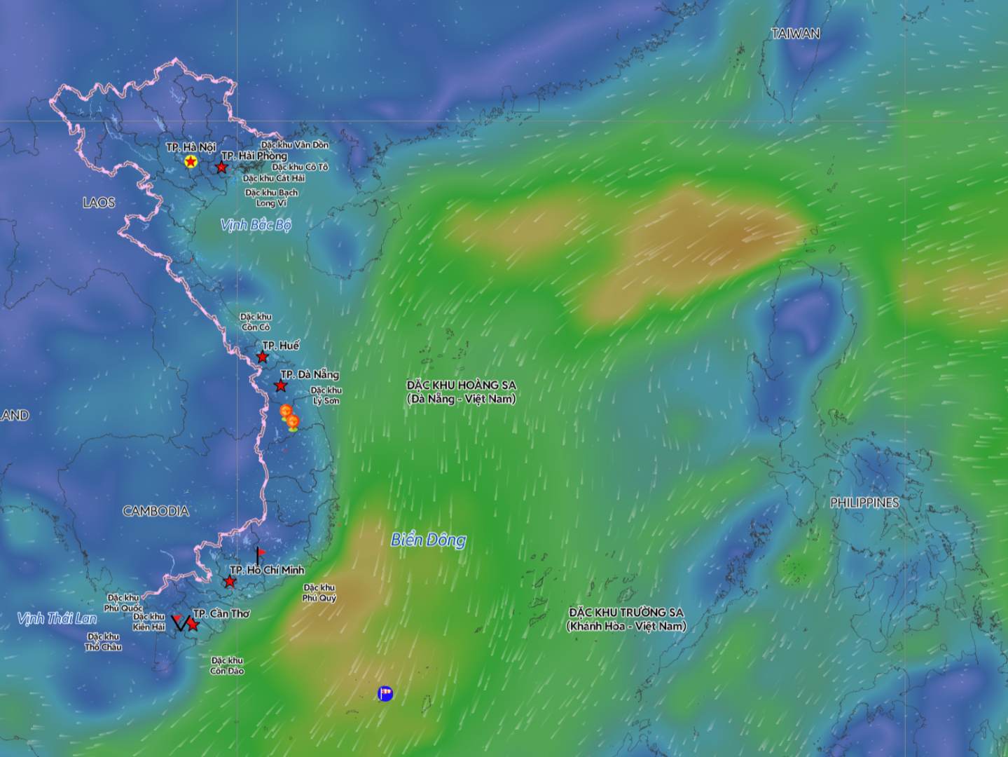The weather in some sea areas is unfavorable tonight, January 12. Source: Vietnam Disaster Monitoring System