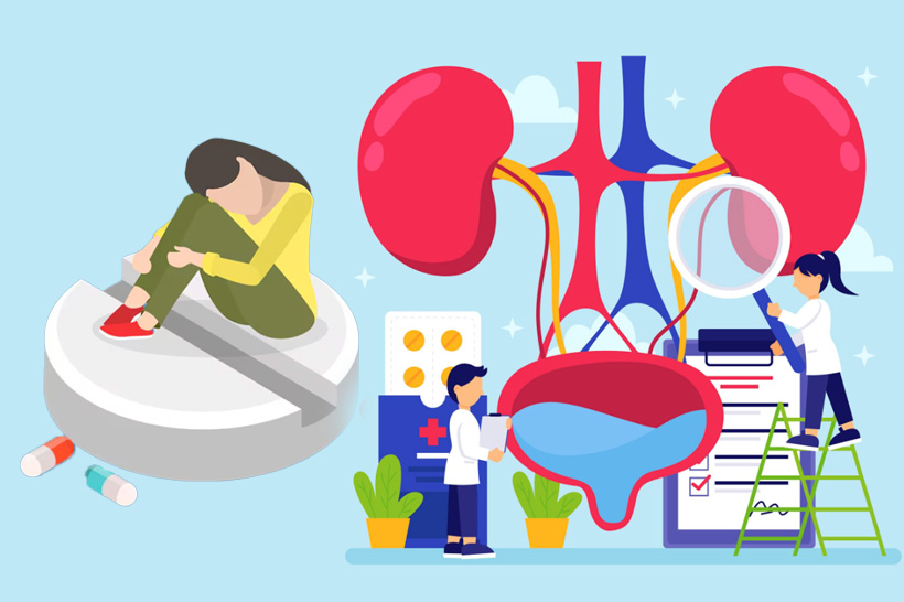 Thoi quen dung thuoc giam dau thuong xuyen co the gay ton thuong than am tham. Do hoa: Thien Nhan 