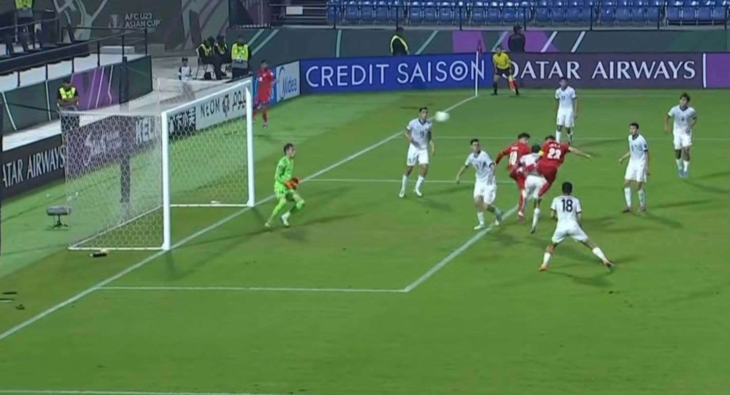 U-23ヨルダン代表は、U-23アジア選手権2026でU-23キルギスタン代表に1-0で勝利しました。ビデオからの切り抜き写真