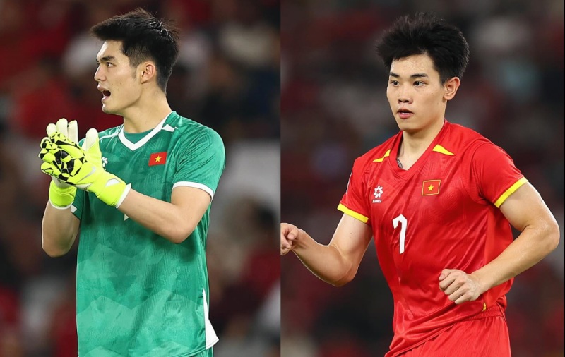 El portero Trung Kien y el delantero Dinh Bac de la sub-23 de Vietnam en la pagina de inicio de la FIFA. Foto: FIFA
