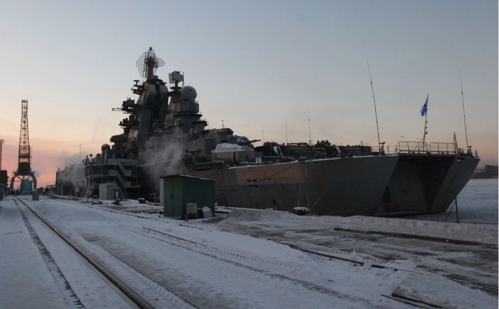 Nuclear-powered missile cruiser Admiral Nakhimov at Sevmash shipyard, Russia. Photo: Sputnik