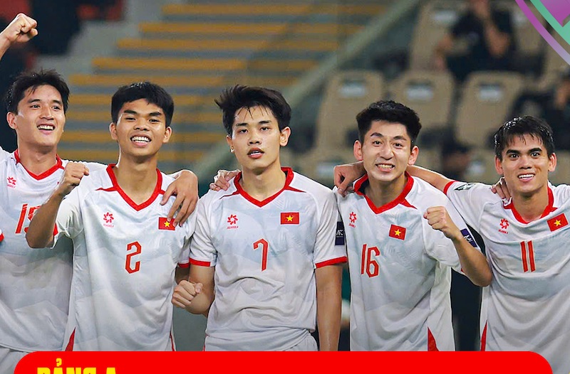 La sub-23 de Vietnam gana 9 puntos absolutos tras 3 victorias consecutivas en la fase de grupos de la fase final del Campeonato Asiatico Sub-23 de 2026. Foto: VFF