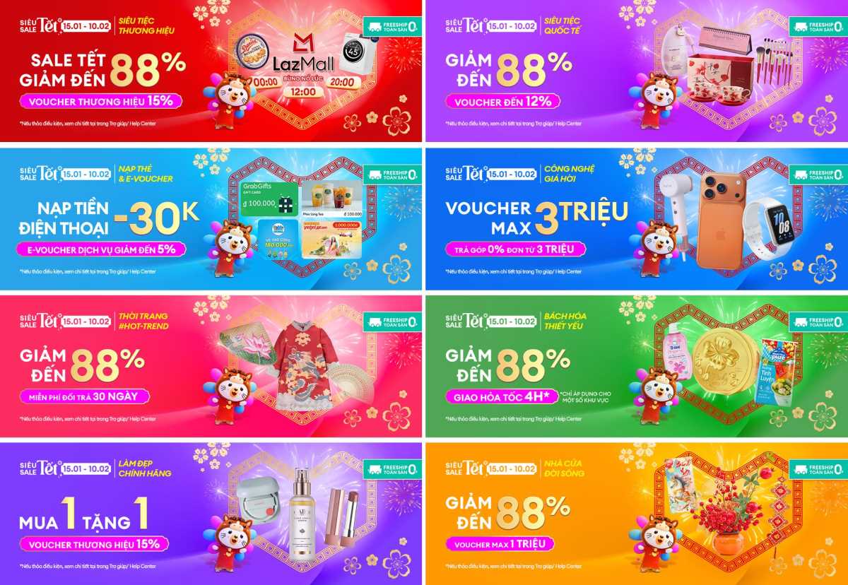 Lazada launches attractive Tet promotion program with many big deals. Photo: Lazada