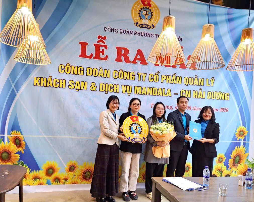 Launching ceremony of the Trade Union of Mandala Hotel and Service Management Company - Hai Duong Branch (Hai Phong City). Photo: Thach Khoi Ward