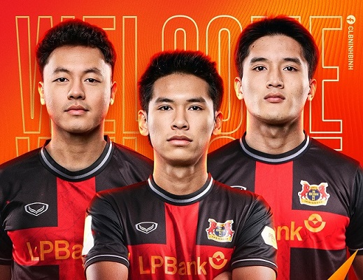 3 jugadores de la seleccion sub-23 de Vietnam, incluidos Thai Son, Van Thuan y Ngoc My, tienen un nuevo destino. Foto: Ninh Binh FC