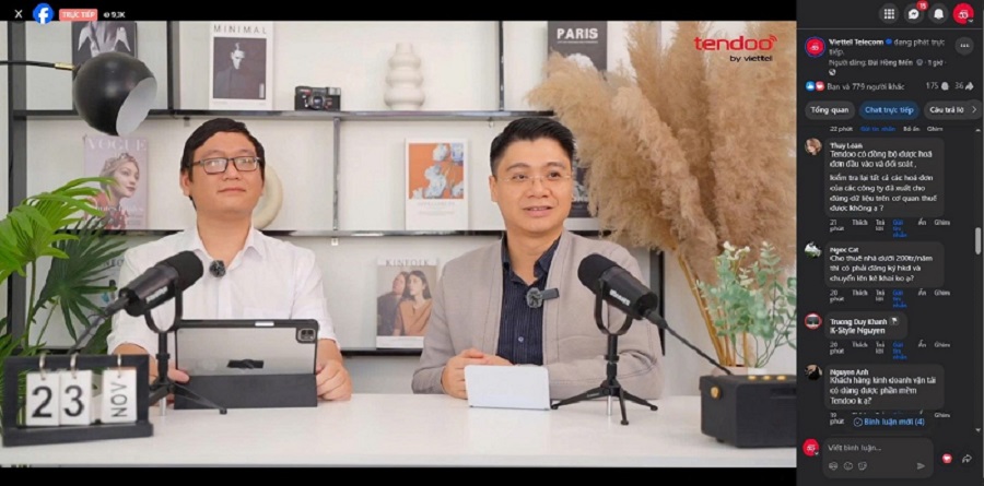 Livestream tu van giai dap mien phi cho Ho kinh doanh. Anh: Viettel