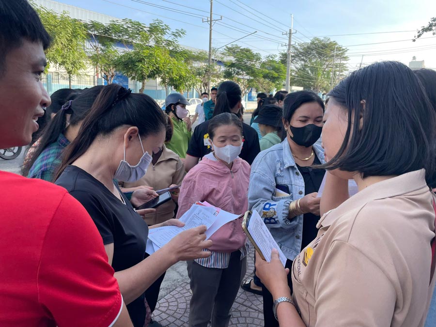Job fair for workers of Panko Vina Co., Ltd. Photo: Dinh Trong