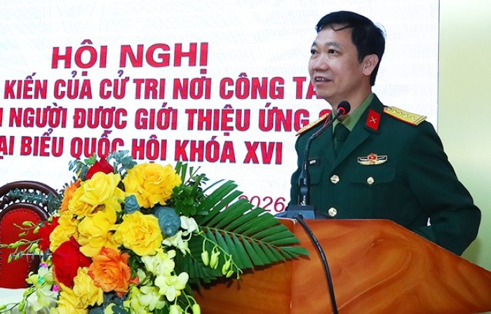 Colonel Pham Duc Hoai - Deputy Director of the Legal Department of the Ministry of National Defense participates in the election of National Assembly deputies of the XVI term. Photo: Ministry of National Defense