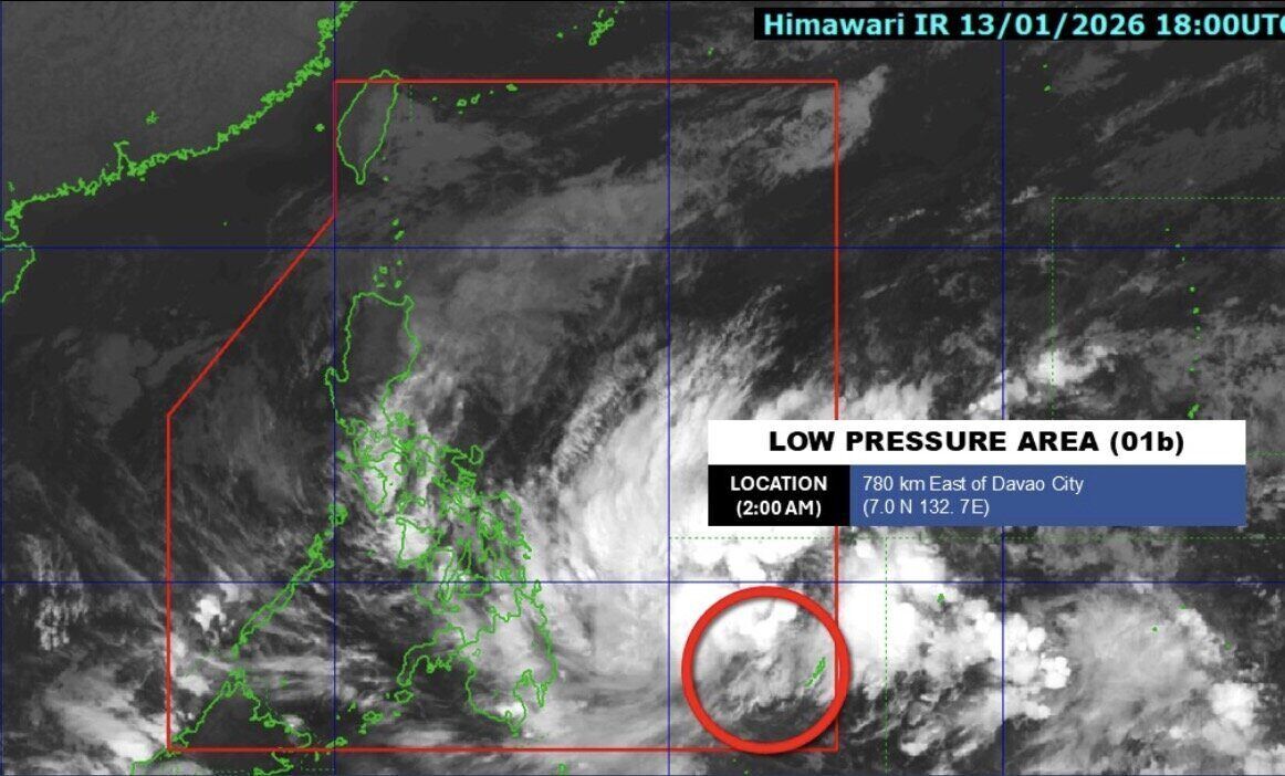 The low pressure area will strengthen into a storm in the next 24 hours. Photo: PAGASA