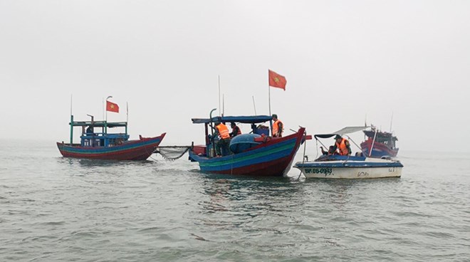 Mobilizing many forces to search for fishing vessels in Khanh Hoa that lost connection at sea. Photo: Hai Dang