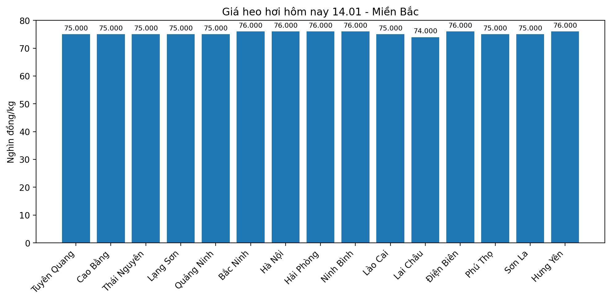 Gia heo hoi hom nay tai mien Bac hom nay 14.1. Anh: VFC. 