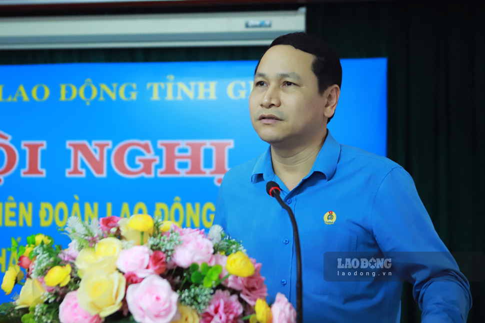 Chu tich LDLD tinh Gia Lai Ha Duy Trung phat bieu. Anh: Hoai Phuong