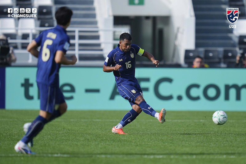 2026 AFC U-23 챔피언십 D조 마지막 경기에서 U-23 태국 대 U-23 중국. 사진: AFC