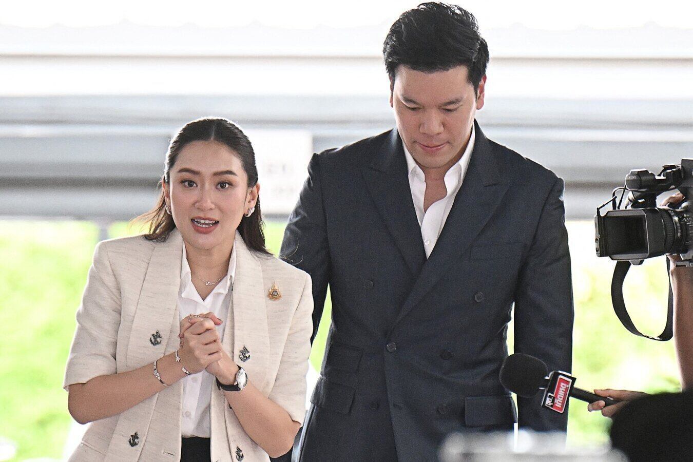 Ms. Paetongtarn Shinawatra and her husband, Mr. Pidok Sooksawas in Bangkok, Thailand on August 16, 2024. Photo: AFP