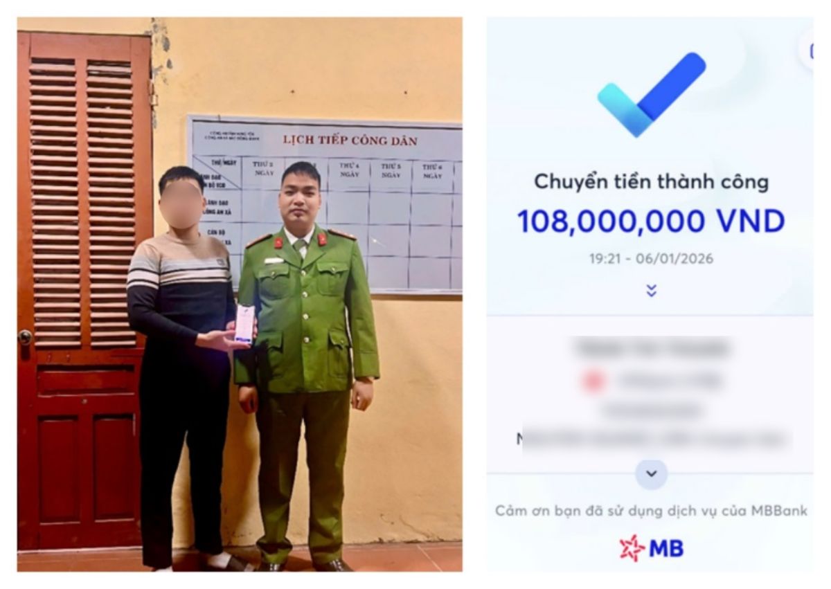 Mr. L transferred the money back to Ms. T. Photo: Hung Yen Provincial Police