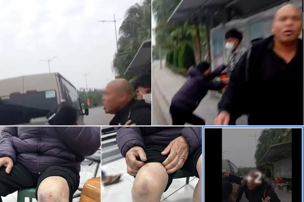 비엣흥동 공안은 버스 안내원이 노인을 폭행했다는 소셜 네트워크에 퍼진 정보를 확인하기 위해 수사에 착수했습니다. 사진: 꽝닌