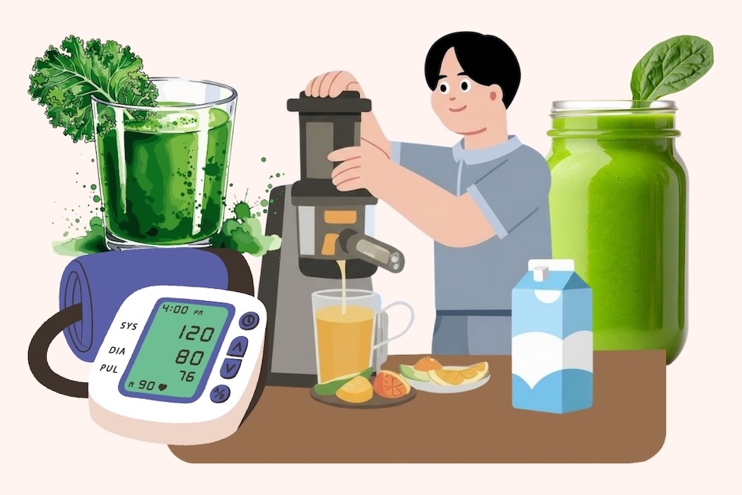 What benefits does drinking green vegetable juice every morning bring to people with high blood pressure