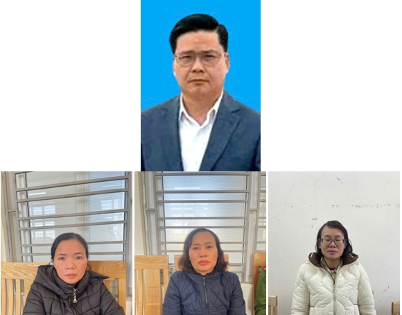 Cơ quan Cảnh sát điều tra Công an Hải Phòng đã khởi tố bị can và ra lệnh tạm giam đối với 4 đối tượng Trương Sỹ Toàn, Phạm Thị Thúy Lan, Bùi Thị Thoan và Lại Thị Thanh Hương. Ảnh: Công an TP Hải Phòng