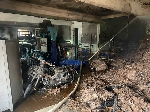 Xưởng sản xuất của công ty TNHH TM Bảo Long sau khi bị đốt. Ảnh: Viện Kiểm sát nhân dân TP Hải Phòng