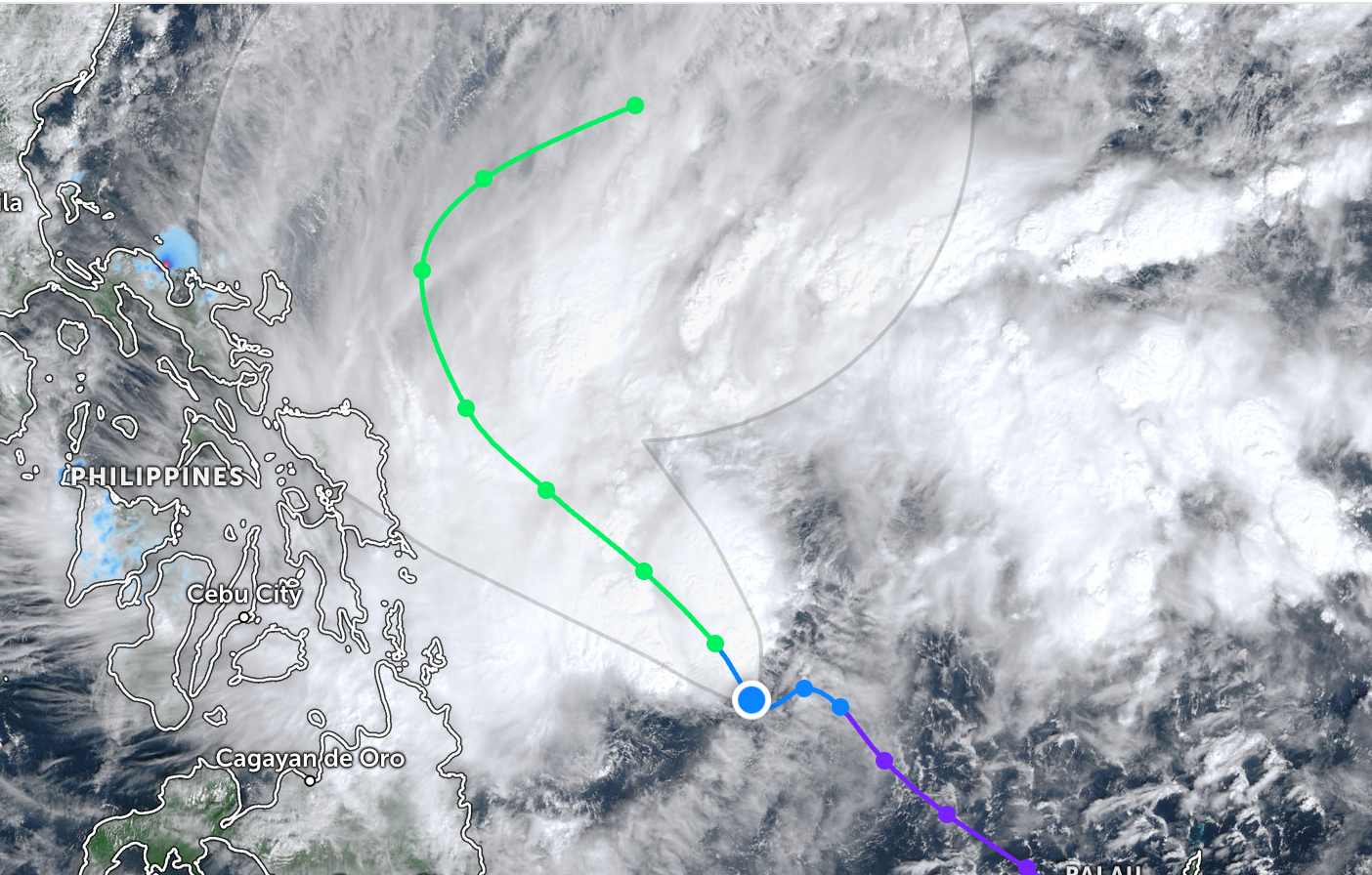 Bao Nokaen sap chinh thuc lo dien gan Bien Dong. Anh: JTWC