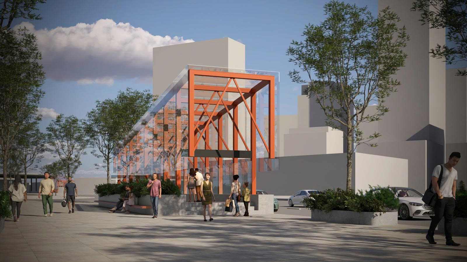 Phoi canh loi di xuong ga ngam Metro so 2.  Anh: MAUR