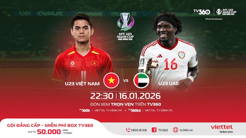 U23 Vietnam meets U23 UAE in the quarter-finals of the 2026 AFC U23 Championship. Photo: TV360