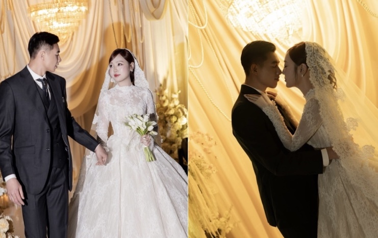 Dreamlike wedding photos of U23 Vietnam goalkeeper Quan Van Chuan. Photo: NVCC