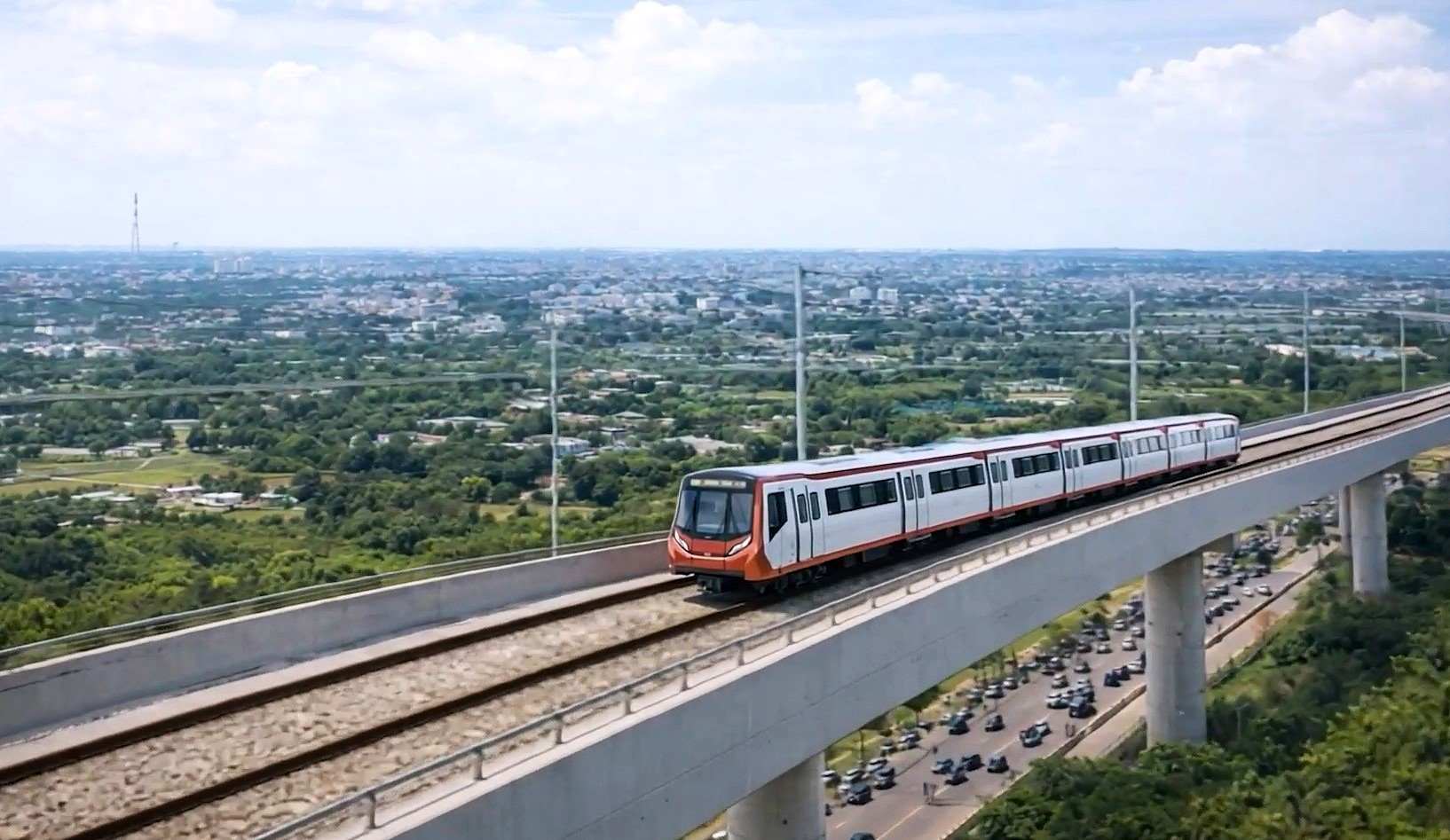 Metro so 2 khai thac doan tau 3 toa giai doan dau.  Anh: MAUR