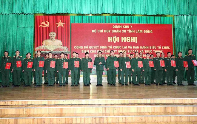 Bổ nhiệm 124 Chỉ huy trưởng Ban Chỉ huy Quân sự xã, phường, đặc khu ở Lâm Đồng
