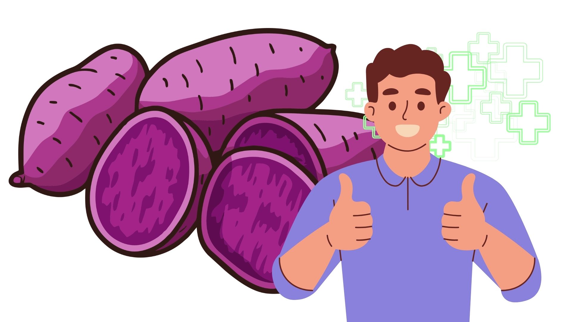 Adding purple sweet potatoes to the diet brings many health benefits. Graphics: Thanh Thanh