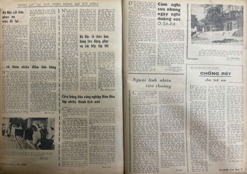 Bao Lao Dong dua tin ve Dai hoi lan thu IV cua Dang. Anh tu lieu