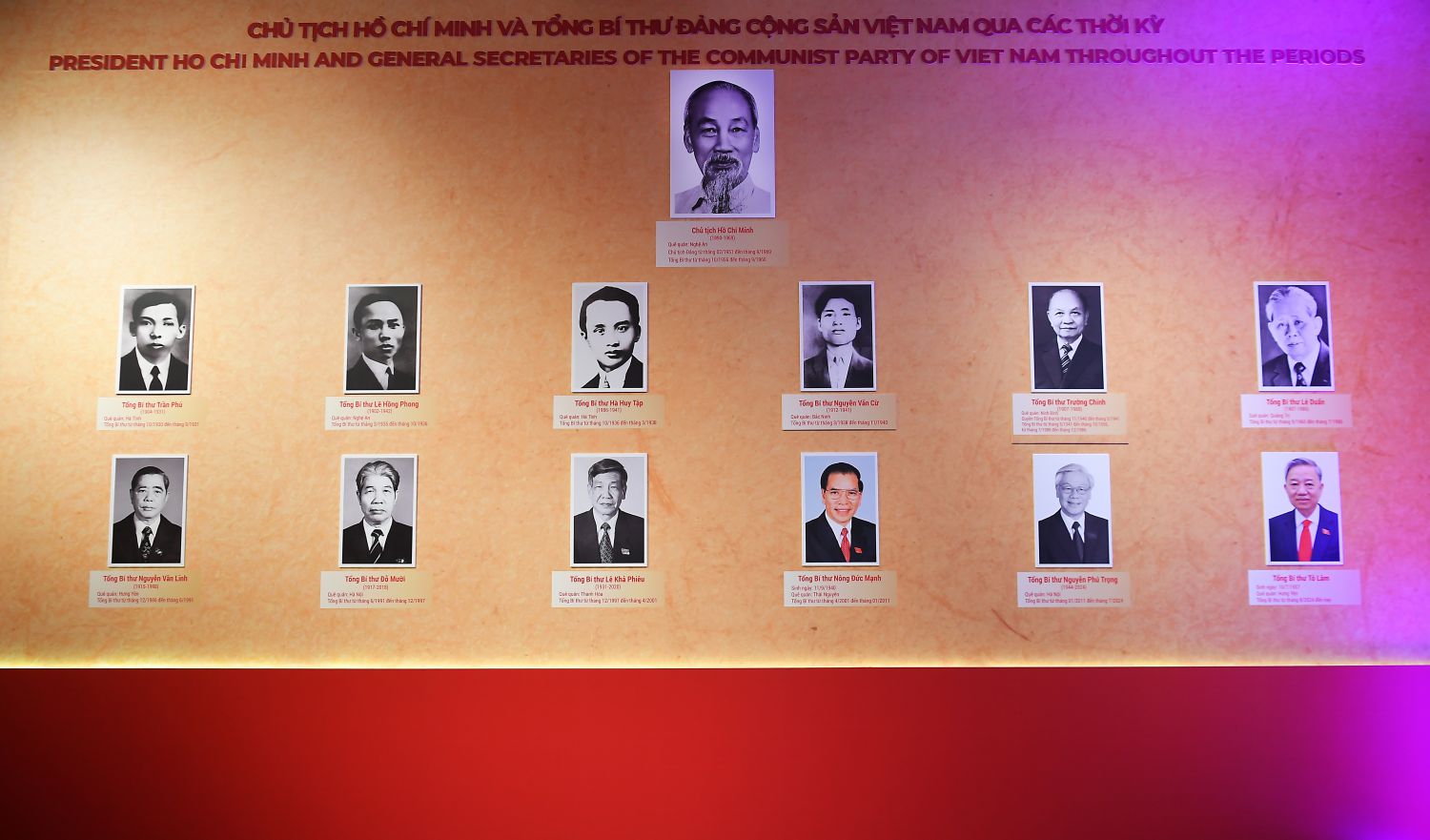 Images of President Ho Chi Minh and General Secretaries through the periods. Photo taken by: Viet Van