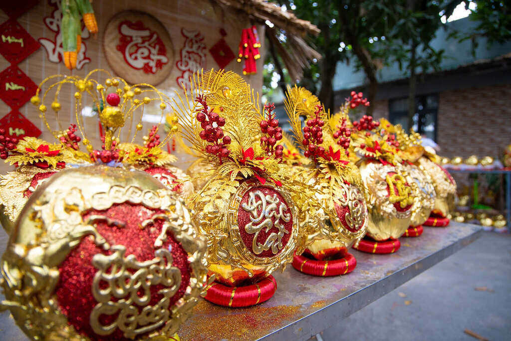 Gold-plated coconuts rise to prominence in the Tet gift market in Ho Chi Minh City