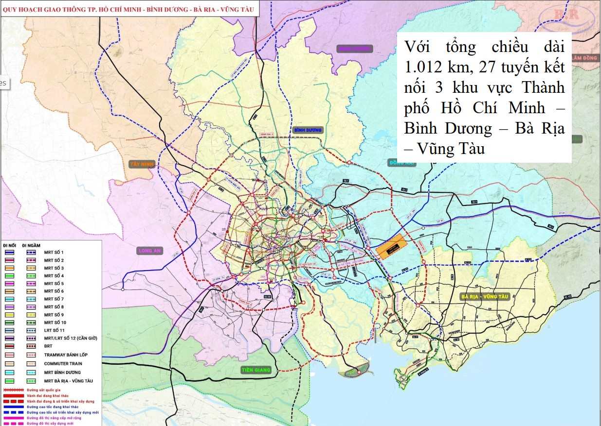 Mang luoi Metro TPHCM sau sap nhap.  Anh: So Xay dung TPHCM