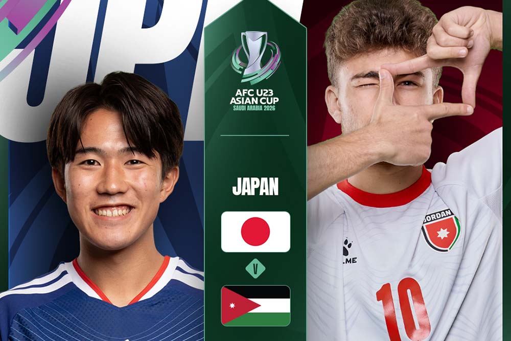 U23 Japan vs. U23 Jordan in the first quarter-final match of the 2026 AFC U23 Championship. Photo: AFC