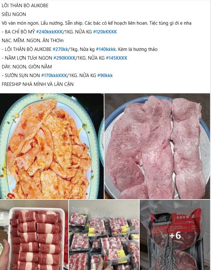 Thuc pham dong lanh khong ro nguon goc tran lan tren cho mang. Anh: NHOM PV